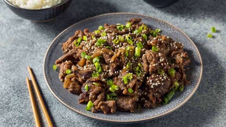 assiette de bulgogi de boeuf