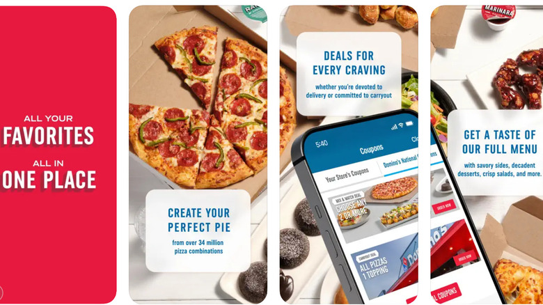 Fonctionnalités de l'application Domino's