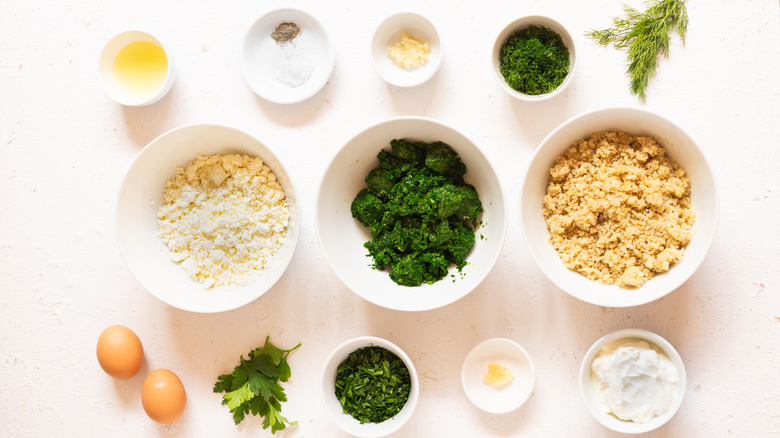 ingrédients pour boulettes de quinoa aux épinards 