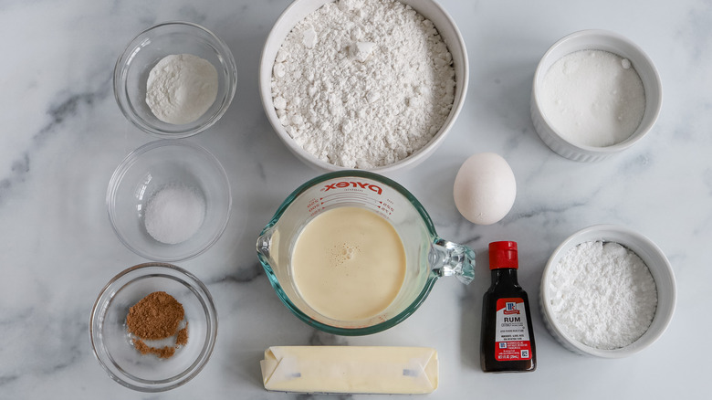 ingrédients pour les scones glacés au lait de poule