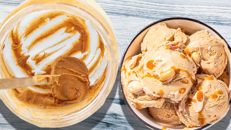 pot de crème glacée au beurre de cacahuète