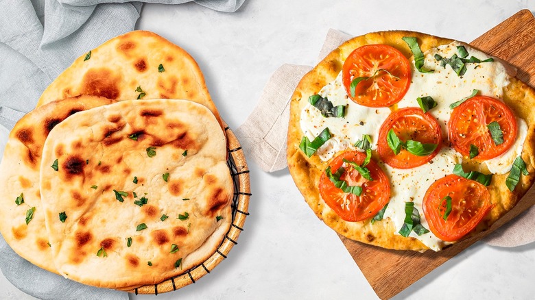 Naan et pizza à base de naan