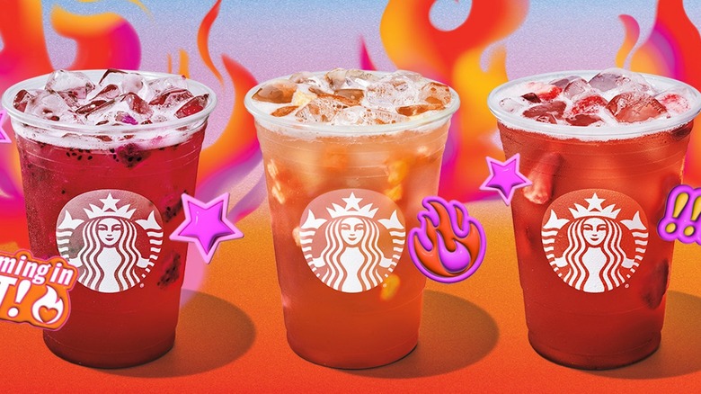 Trois boissons rafraîchissantes au chili Starbucks