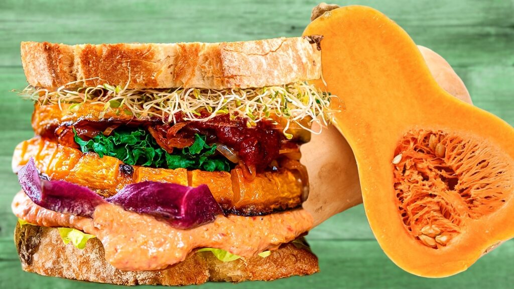 La courge musquée est le secret des sandwichs végétariens avec du poids